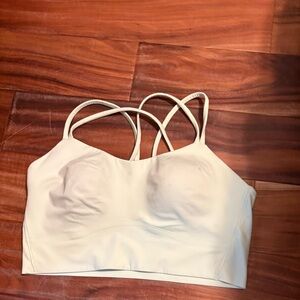 Lululemon Strappy Longline Sports Bra White Opal • Free to Be Serene size 4/6